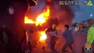Dramatic bodycam footage shows woman rescued from fiery crash  - Fox News