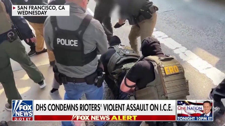 San Francisco mob assaults ICE agents in stunning video