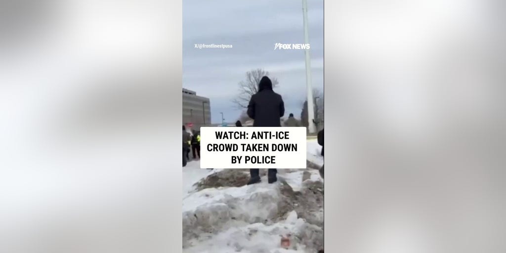 Anti-ICE crowd TAKEN DOWN by police