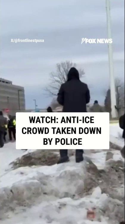 Anti-ICE crowd TAKEN DOWN by police