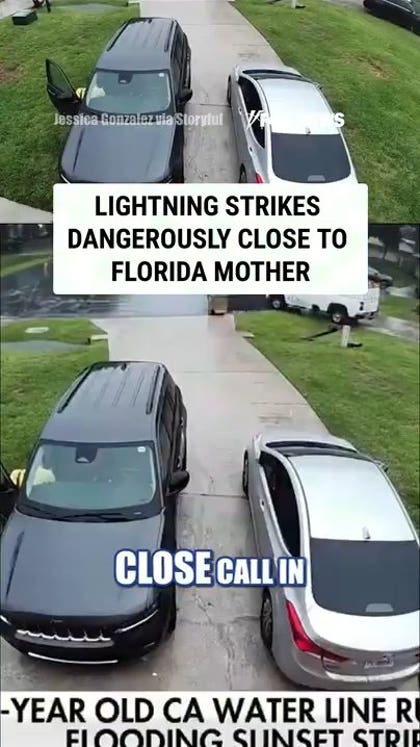 Lighting strikes dangerously close to Florida mother