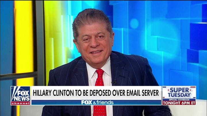 Judge Andrew Napolitano reacts after federal judge orders Hillary Clinton deposition