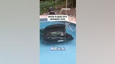 WATCH: Driver PLUNGES into neighbor's pool