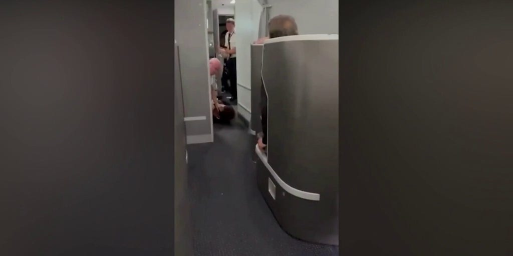 American Airlines passenger restrained, knocked down while trying to enter pilot cockpit: video