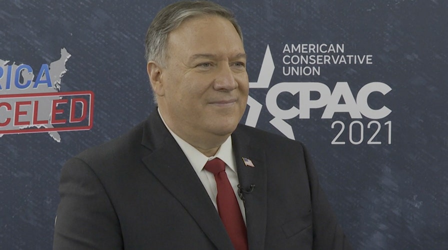 Former Secretary of State Mike Pompeo speaks to Fox News at CPAC