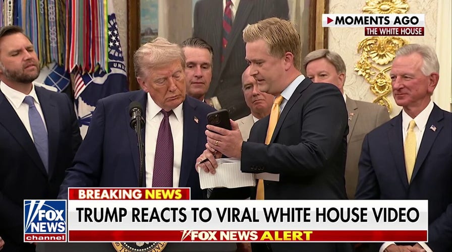President Trump reacts to viral video