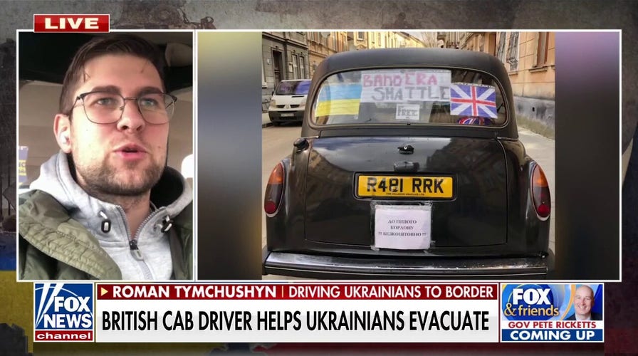 British cab driver helps transport Ukrainian refugees to border