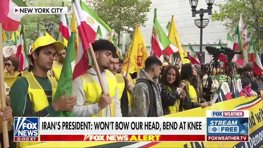 Anti-regime protests erupt as Iranian president addresses UN