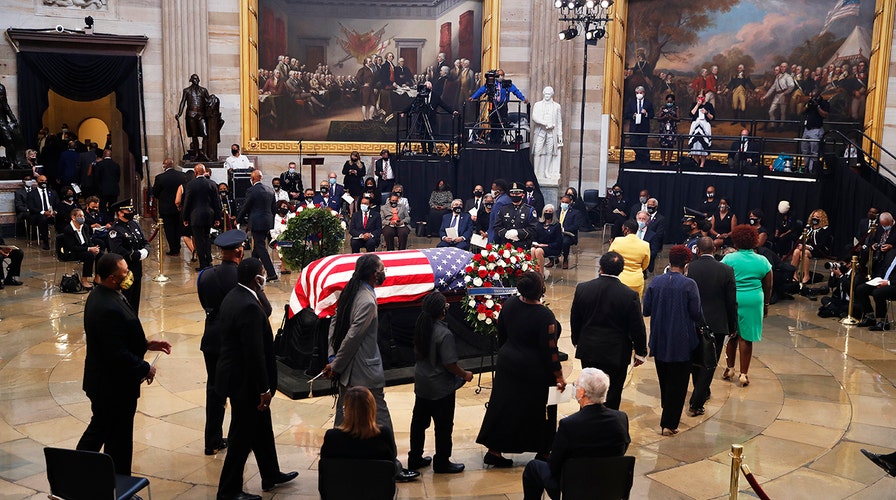 Rep. John Lewis lies in state at the US Capitol Rotunda for public viewing