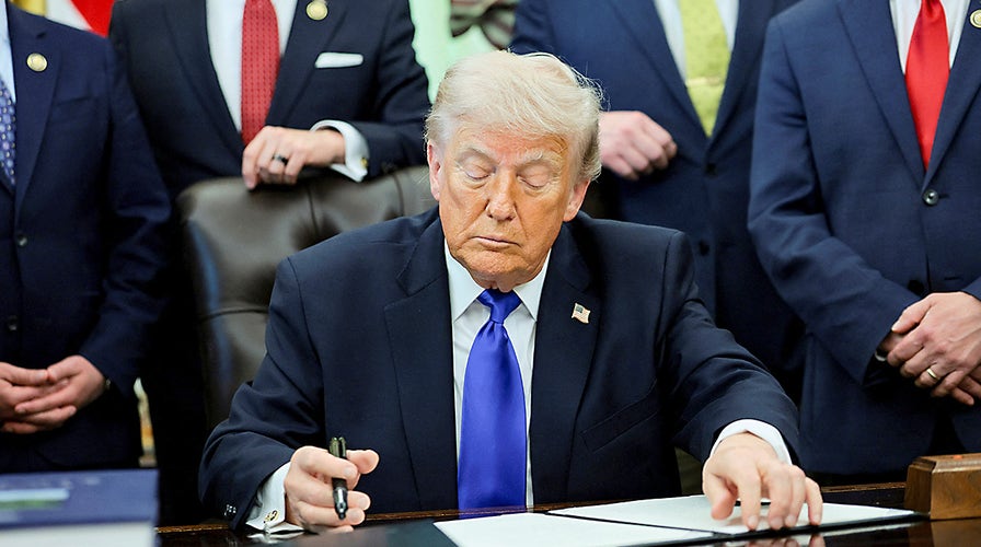  President Trump signs caller   proclamation astatine  the White House