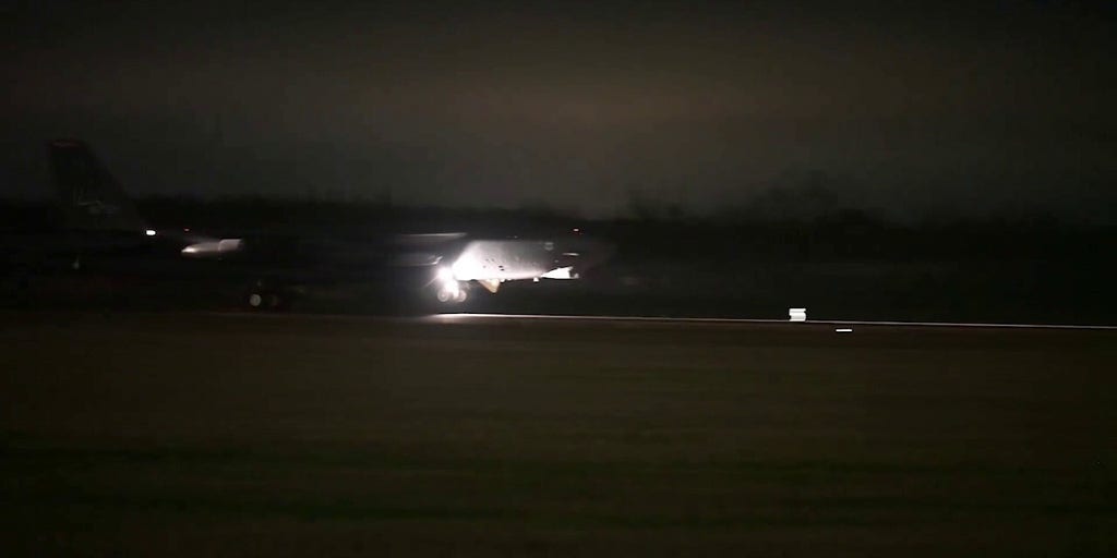 Air Force B-52 departs for mission