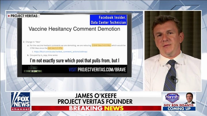 James O'Keefe reveals bombshell docs showing Facebook 'demoting' users based on 'vaccine hesitancy'