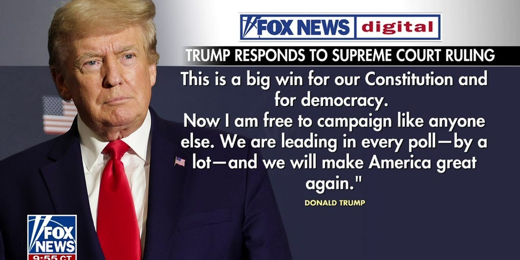 Trump touts 'big win' Supreme Court ruling: 'I am free to campaign' | Fox News Video
