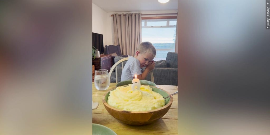 Boy gutted over mashed potato birthday cake that he himself requested