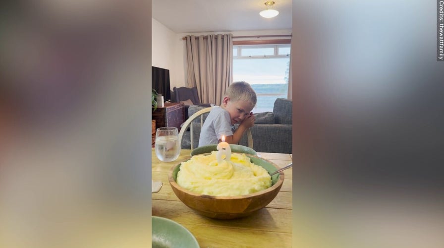 Boy gutted over mashed potato birthday cake that he himself requested