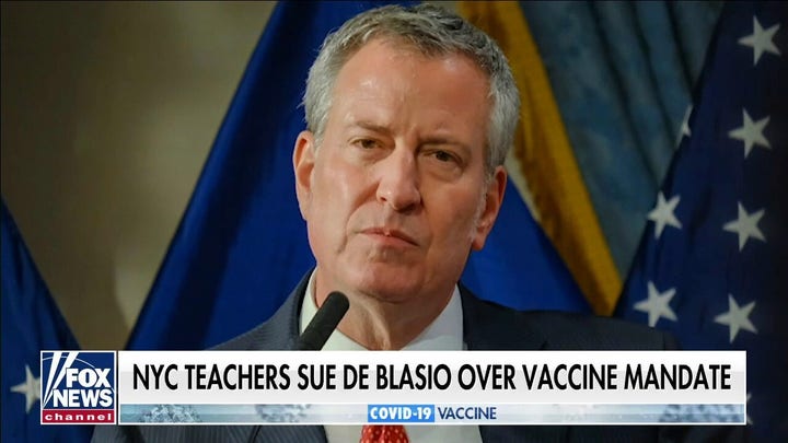 New York City teachers sue Bill de Blasio over COVID vaccine mandate