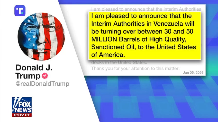 Trump says Venezuela will turn over oil to US in deal with interim government