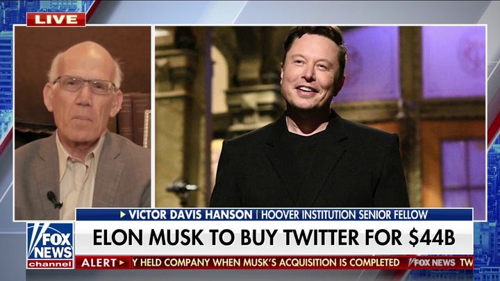 Victor Davis Hanson: Musk Twitter takeover has the left, Silicon Valley 'terrified'