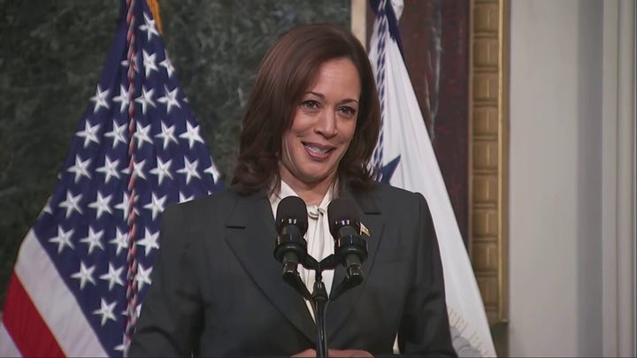 Kamala Harris describes a past space launch