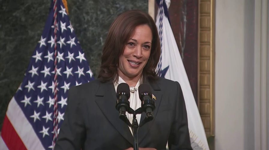 Kamala Harris describes a space launch