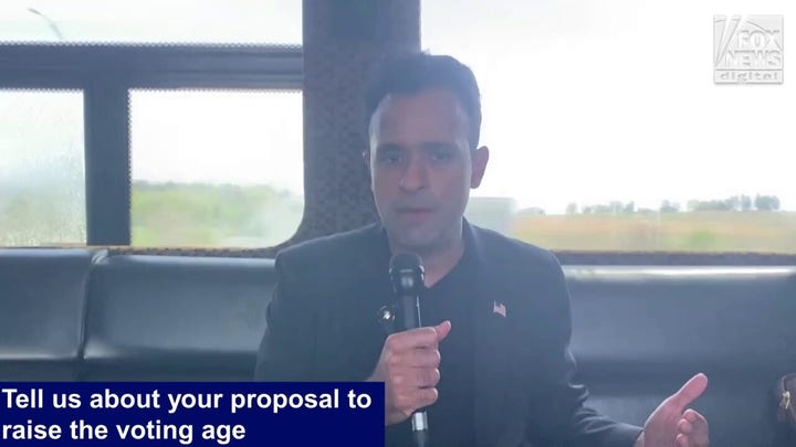 2024 presidential candidate Vivek Ramaswamy talks about his upcoming constitutional amendment proposal to raise the voting age