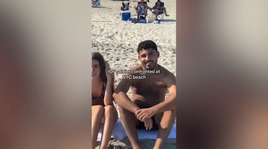 Anti-Israel activist confronts man over Star of David on New York beach