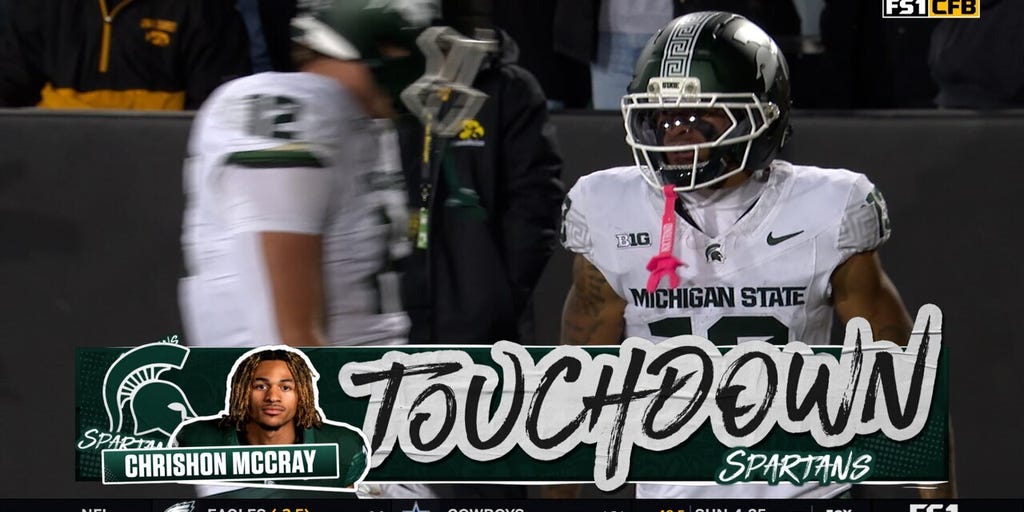 Alessio Milivojevic finds Chrishon McCray for 5-yard TD, extending Michigan State's lead over Iowa