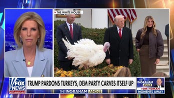 The turkeys may have been spared, but not his political foes: Laura Ingraham