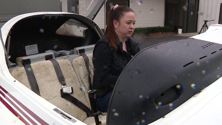 Michigan veteran pilot guides rookie pilot to emergency landing after front wheel of plane fell off.