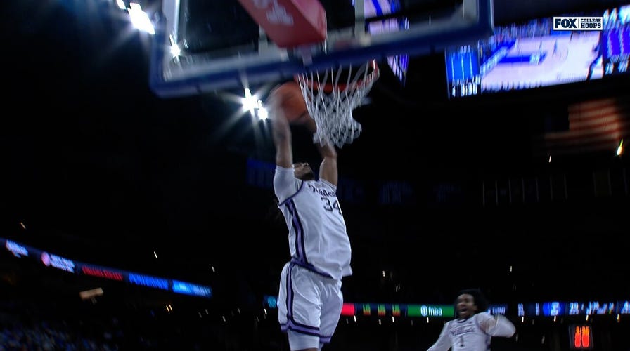 Nate Johnson finishes dunk disconnected  steal, extending Kansas State's pb  implicit    Creighton