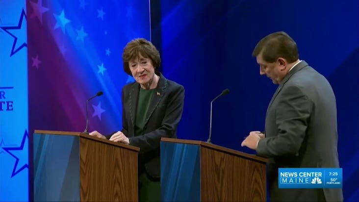 Maine Senate debate turns testy as Dem tells Collins to 'shut up'