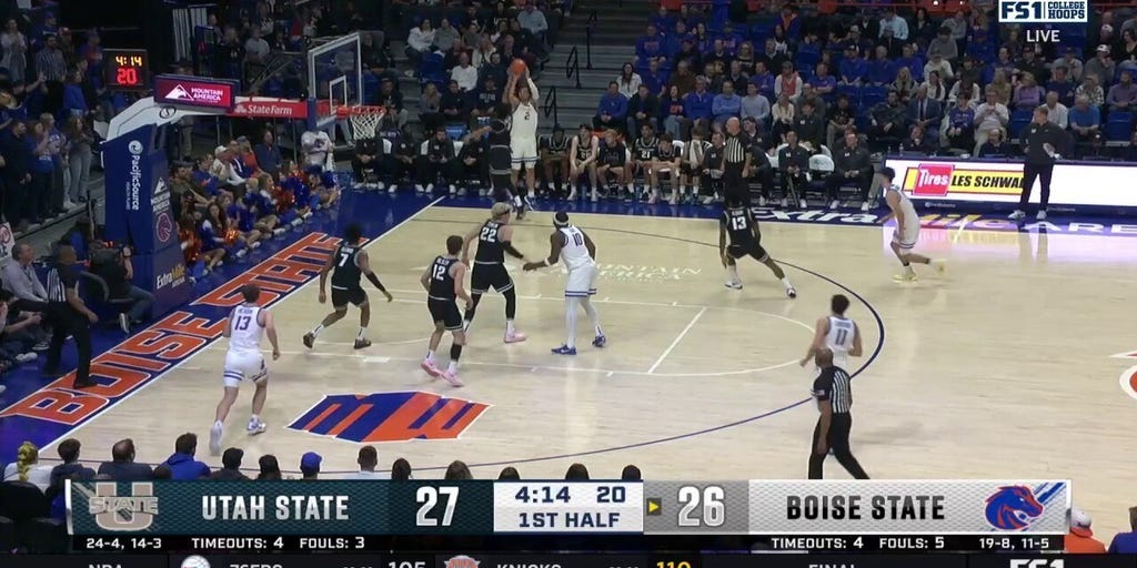Boise State's Tyson Degenhart makes 3-pointer to take lead against Utah State