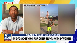 Texas dad becomes internet sensation for cheerleading stunts with daughter