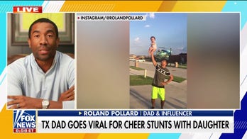 Texas dad becomes internet sensation for cheerleading stunts with daughter