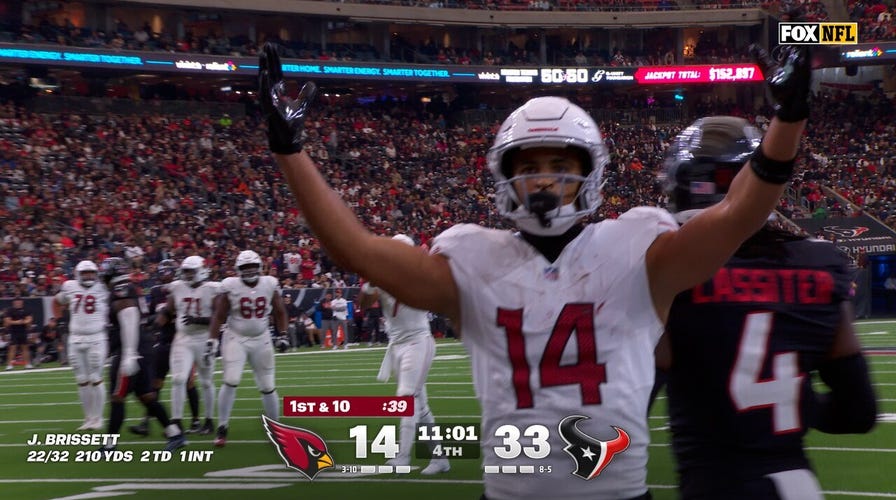 Jacoby Brissett finds Michael Wilson for 11-yard TD, shrinking Cardinals' shortage  against Texans | NFL Highlights