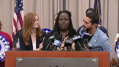 Union member repeatedly pauses during remarks at El-Sayed news conference