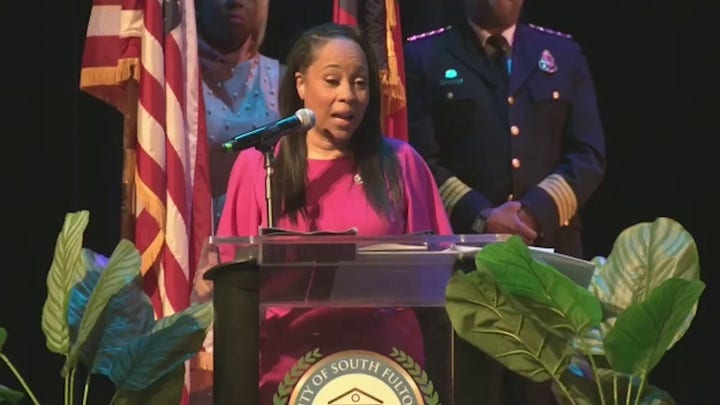 Fulton County District Attorney Fani Willis speaks at Women of the Shield Awards