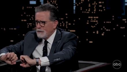 Kimmel tells Colbert he looks happier, healthier after 'Late Show' cancelation