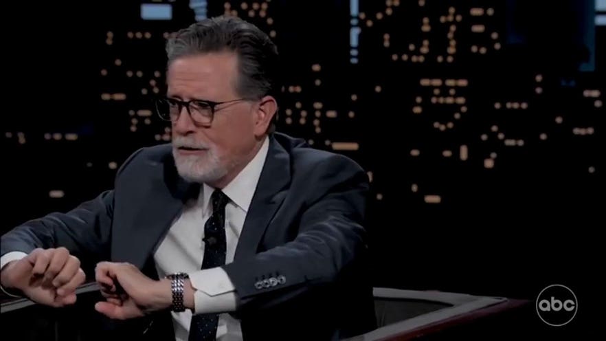 Kimmel tells Colbert he looks happier, healthier after 'Late Show' cancellation