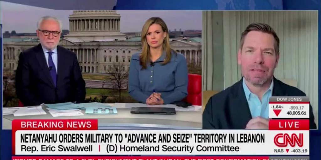 Swalwell pressed on Democrats' resistance to fully funding DHS amid Iran threat