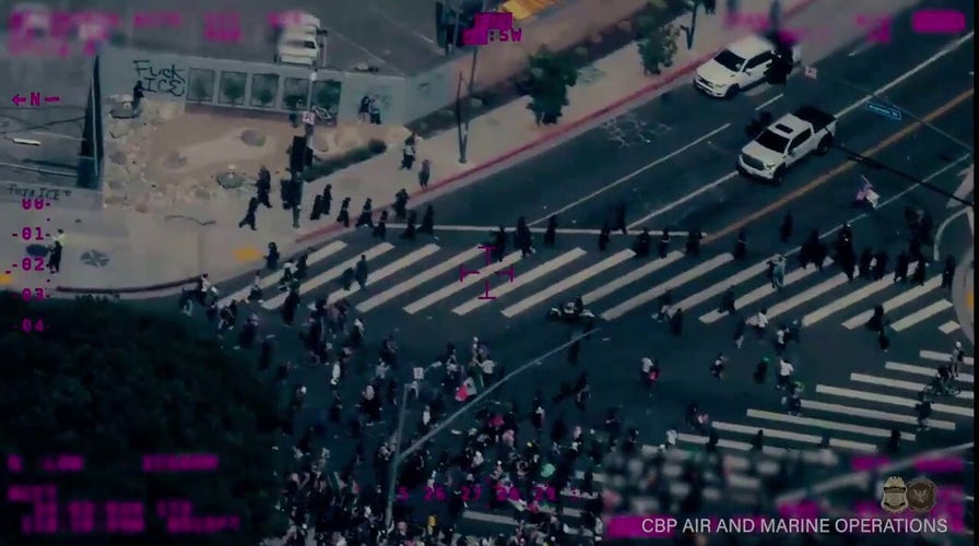 DHS releases drone footage of rioters attacking vehicles in Los Angeles