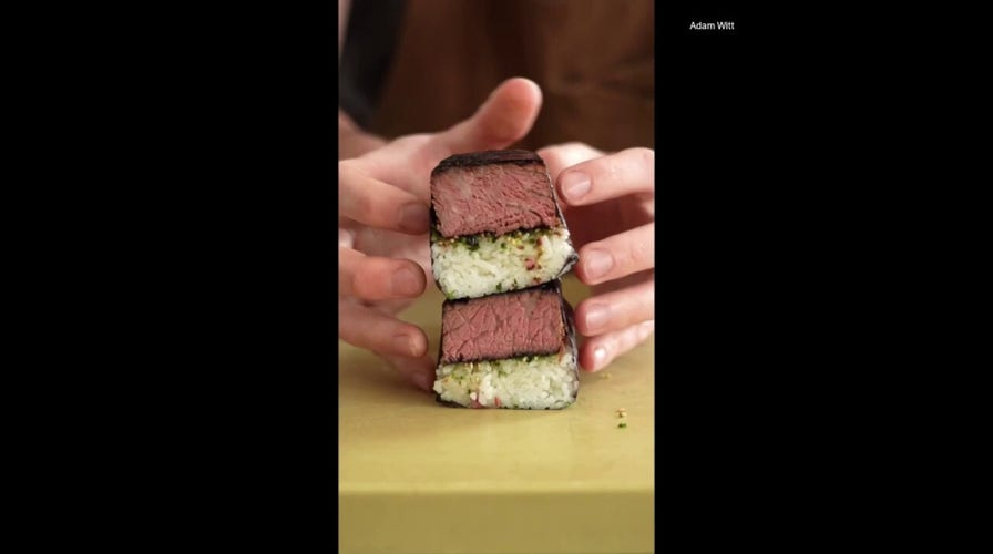 High-quality beef, teriyaki sauce favored by chef for musubi recipe
