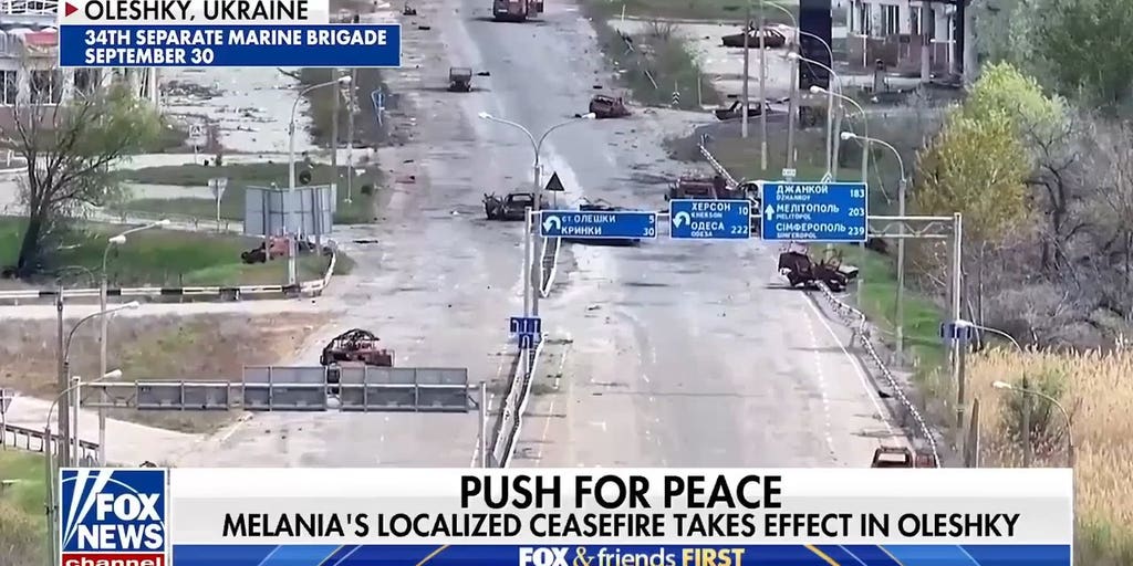 Melania Trump's localized ceasefire takes effect in Oleshky, Ukraine