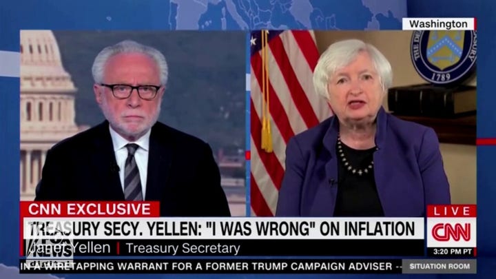 Treasury Secretary Yellen admits ‘I was wrong’ on inflation
