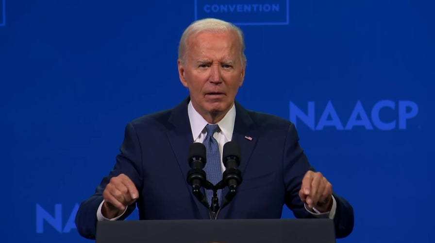 Biden says 'lower the temperature' while throwing jabs at Trump in NAACP speech