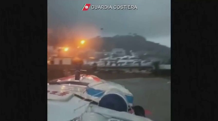 Video shows aftermath of Italian island landslide