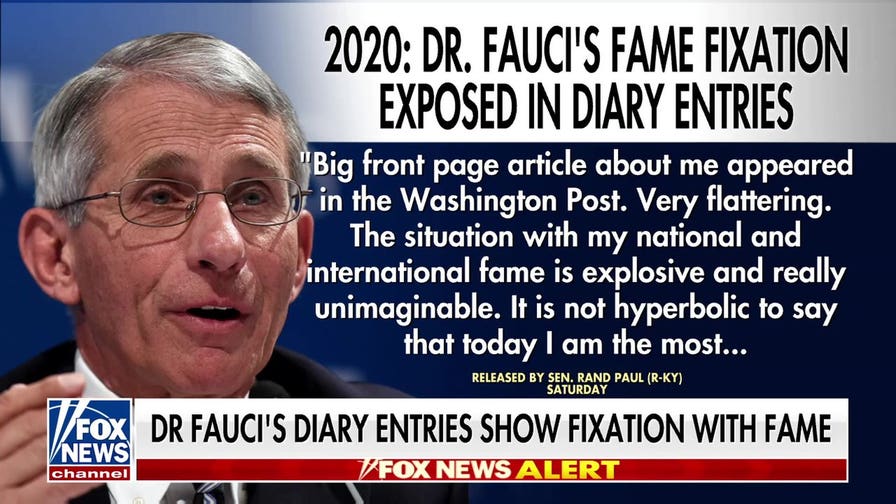 Dr. Fauci's diary entries reveal obsession with fame