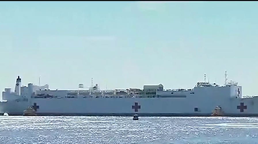 US Navy prepping hospital ship Mercy for arrival in Los Angeles