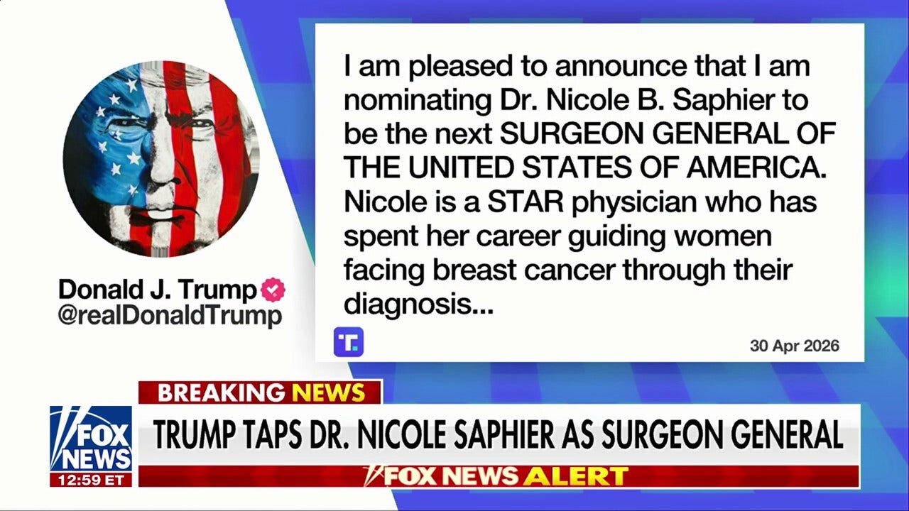 Trump taps Dr. Nicole Saphier as surgeon general