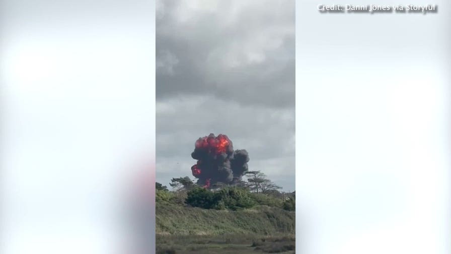 UK pilots eject from training jet before fiery crash
